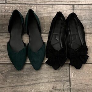 SHEIN Women's Flats in Black and Green bundle